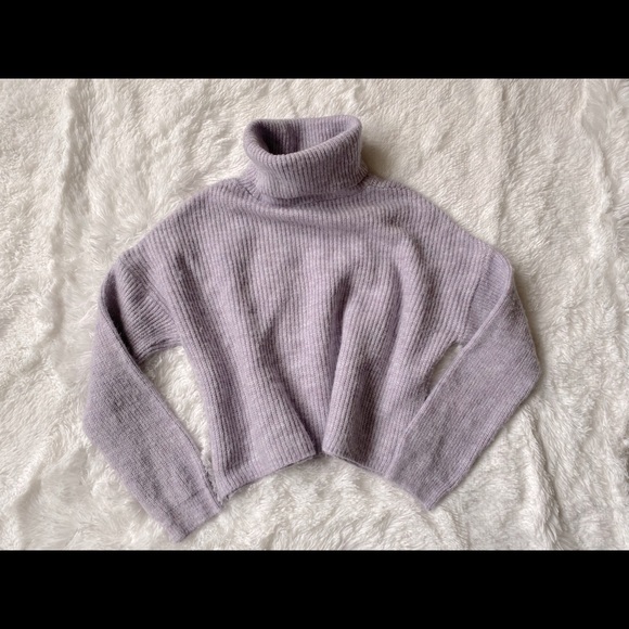 Sun n Moon Sweaters - Sun + Moon purple crop sweater